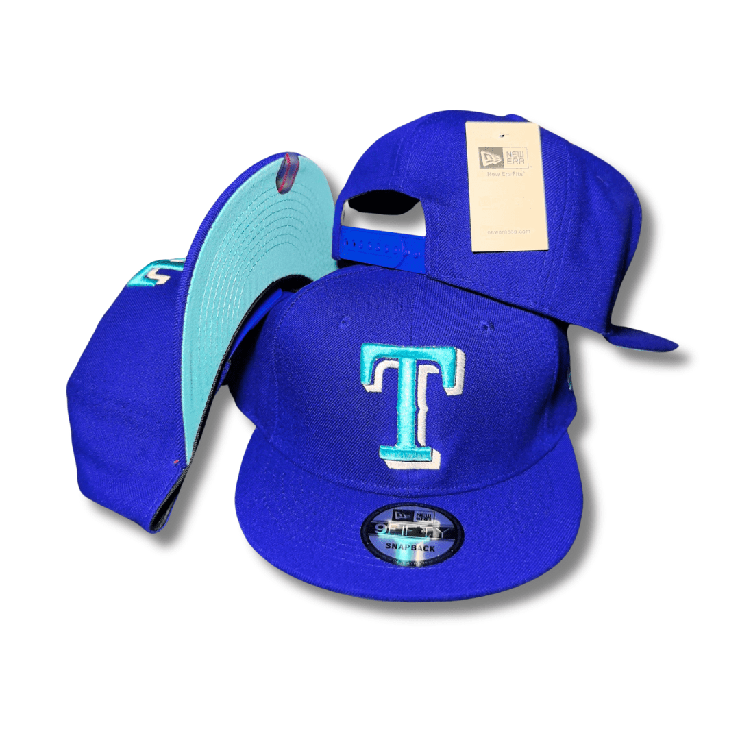 Texas Rangers Royal Blue with Aqua Embroidered Logo and Under-Brim – Snapback Cap