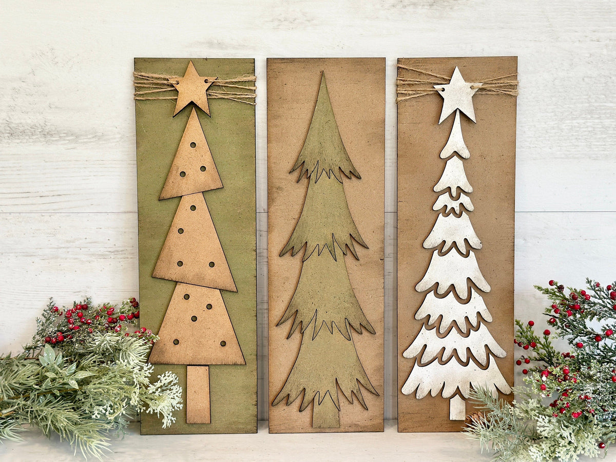 Farmhouse Christmas Tree Sign File SVG, Glowforge, Holiday, Christmas, Rustic, LuckyHeartDesignsCO