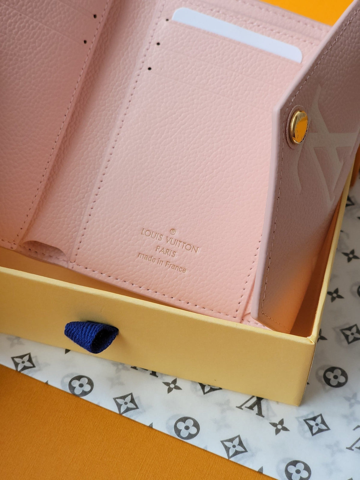 Louis Vuitton Victorine Wallet 12 in Light Pink Monogram Empreinte Calfskin