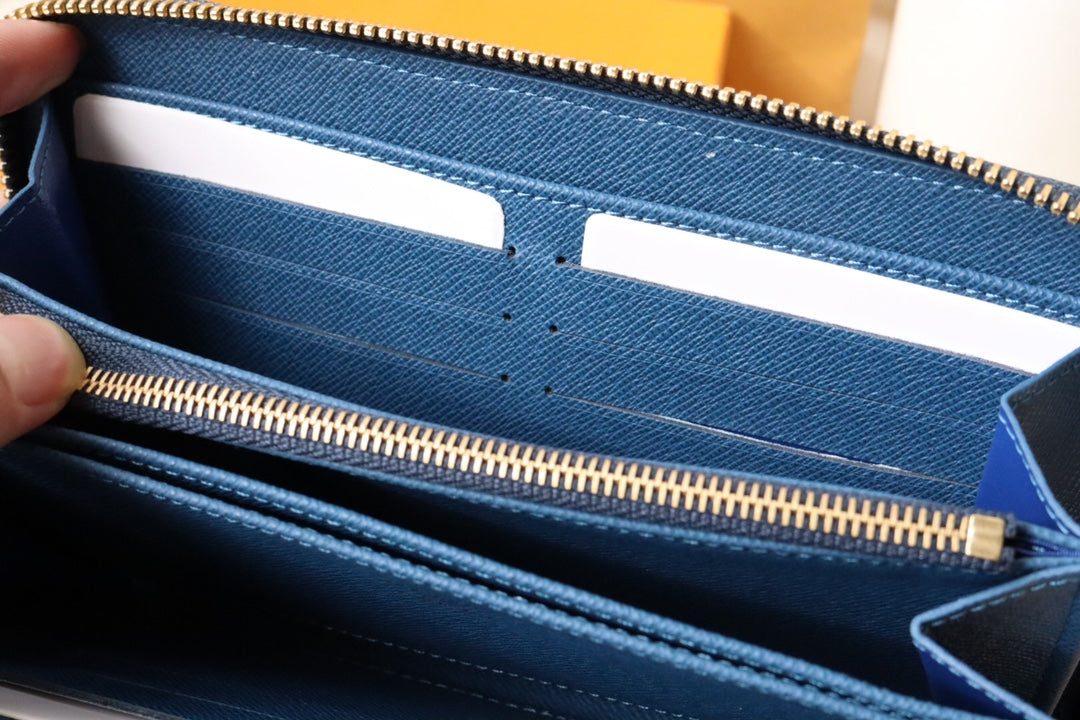 Louis Vuitton Monogram Denim Leather 19cm Long Wallet