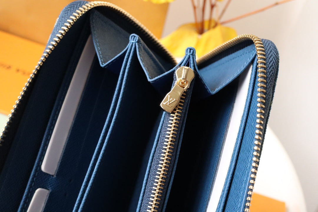 Louis Vuitton Monogram Denim Leather 19cm Long Wallet