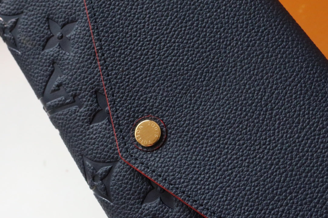 Louis Vuitton Sarah Wallet Monogram Empreinte Leather 19cm Black Red
