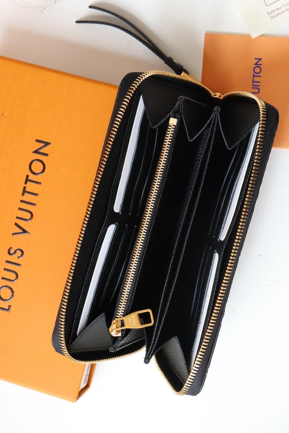 Louis Vuitton Zippy Wallet Long Purse Black Monogram Empreinte Leather