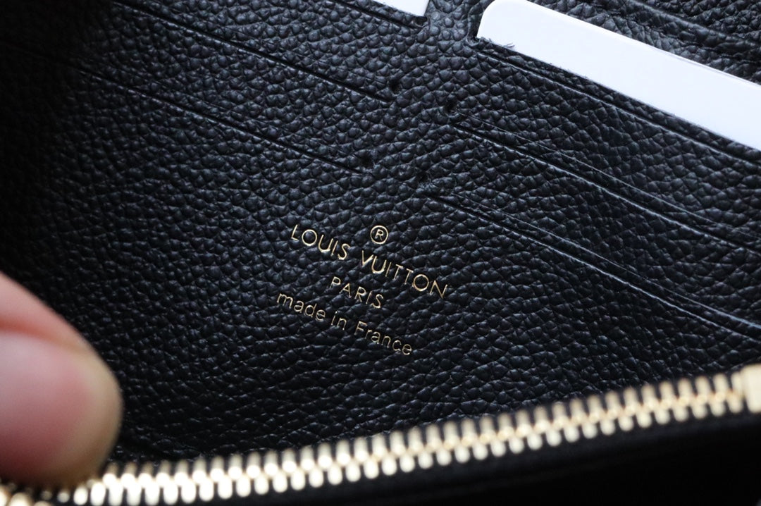 Louis Vuitton Zippy Wallet Long Purse Black Monogram Empreinte Leather