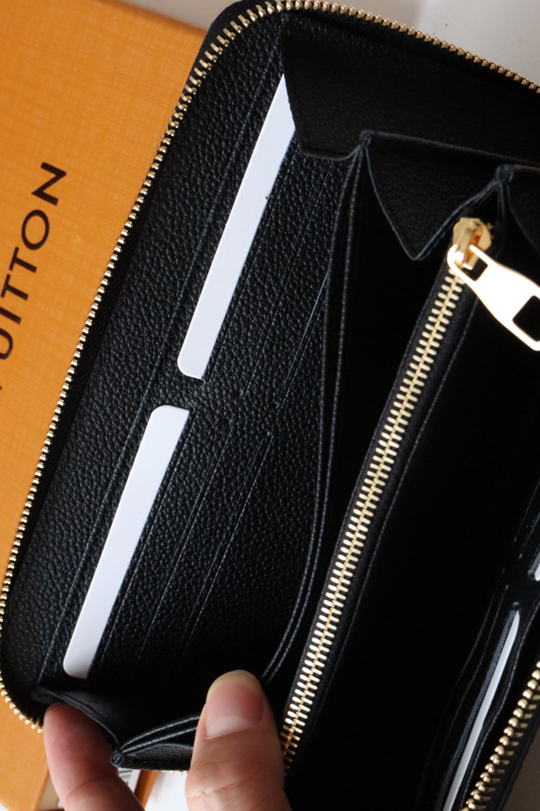Louis Vuitton Zippy Wallet Long Purse Black Monogram Empreinte Leather