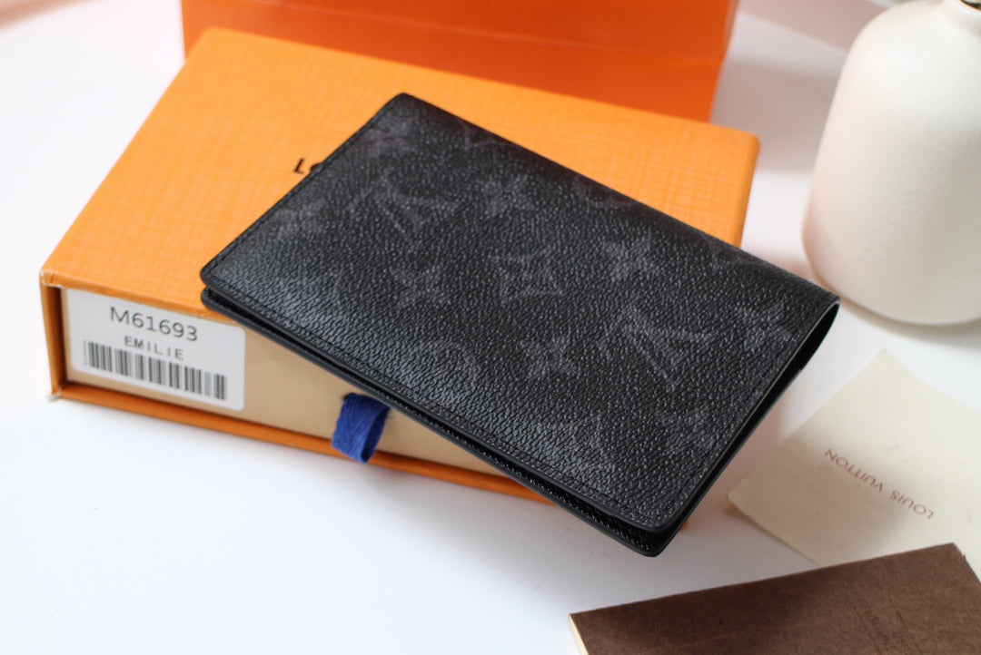 Louis Vuitton 25S Passport Holder 14 in Monogram Eclipse Coated Calfskin