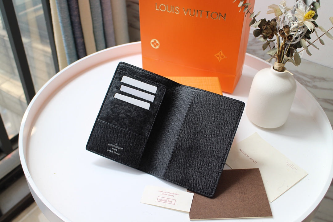 Louis Vuitton 25S Passport Holder 14 in Monogram Eclipse Coated Calfskin