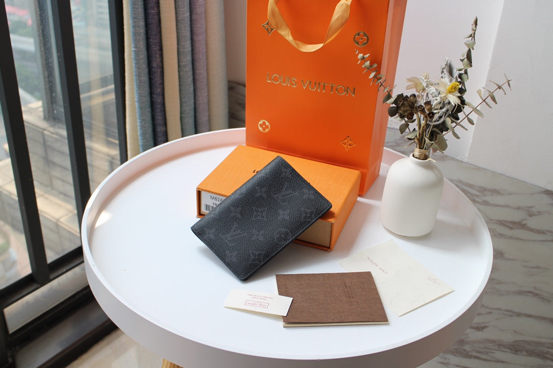Louis Vuitton 25S Passport Holder 14 in Monogram Eclipse Coated Calfskin
