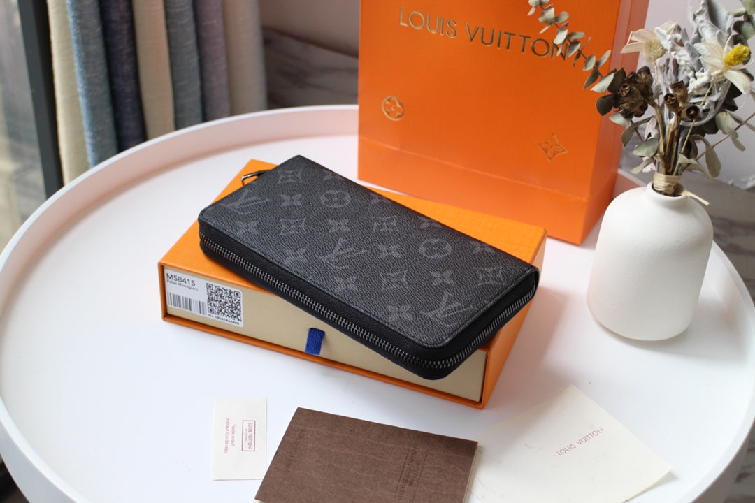 Louis Vuitton 25S Zippy Wallet Horizontal 19 in Monogram Eclipse Coated Calfskin