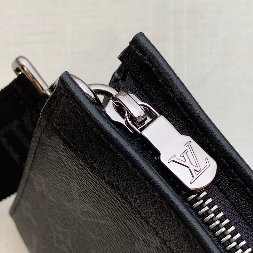 Louis Vuitton Anpha Wearable Wallet 18 in Black Monogram Eclipse Reverse Calfskin