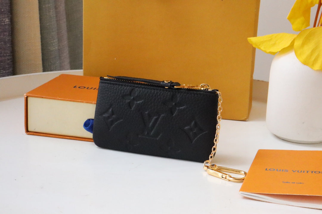 Louis Vuitton 25S Card Holder Recto Verso 12 in Black Monogram Empreinte Embossed Calfskin