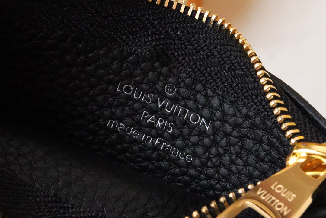 Louis Vuitton 25S Card Holder Recto Verso 12 in Black Monogram Empreinte Embossed Calfskin