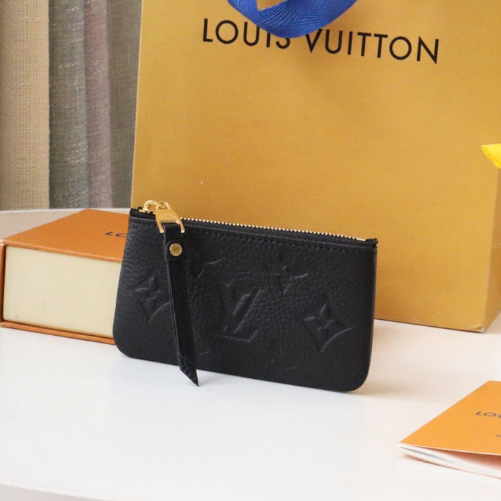 Louis Vuitton 25S Card Holder Recto Verso 12 in Black Monogram Empreinte Embossed Calfskin