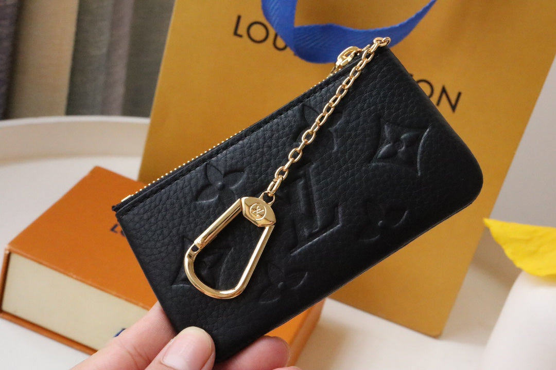 Louis Vuitton 25S Card Holder Recto Verso 12 in Black Monogram Empreinte Embossed Calfskin