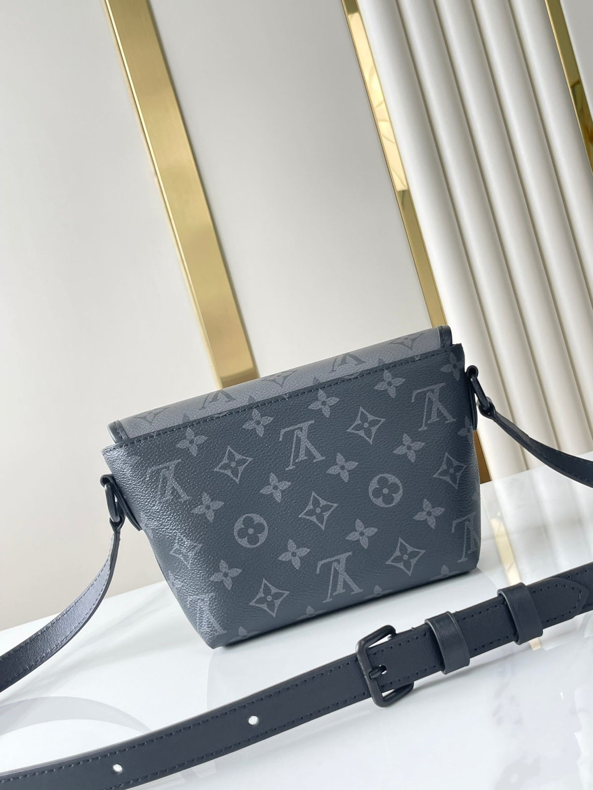 Louis Vuitton Pulse Wearable Wallet 22 in Gun Metal Monogram Eclipse Coated Canvas