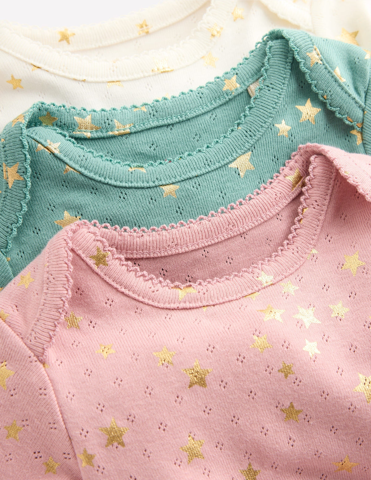 3-pack Pointelle Bodies-Multi Foil Stars