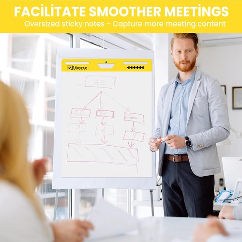 (6 Pads) Sticky Easel Pad 25 in x 30 in Post, Large Self Stick Flip Chart Premium Paper for Teachers, Mount to Most Surfaces and Bleedproof, Super Sticking Power