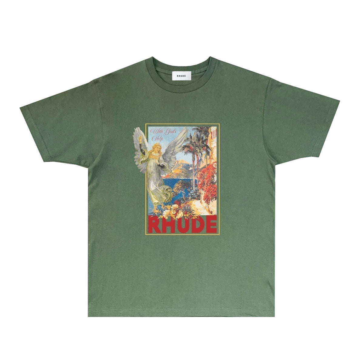 Rhude T-shirts Printed Trendy Pure Cotton