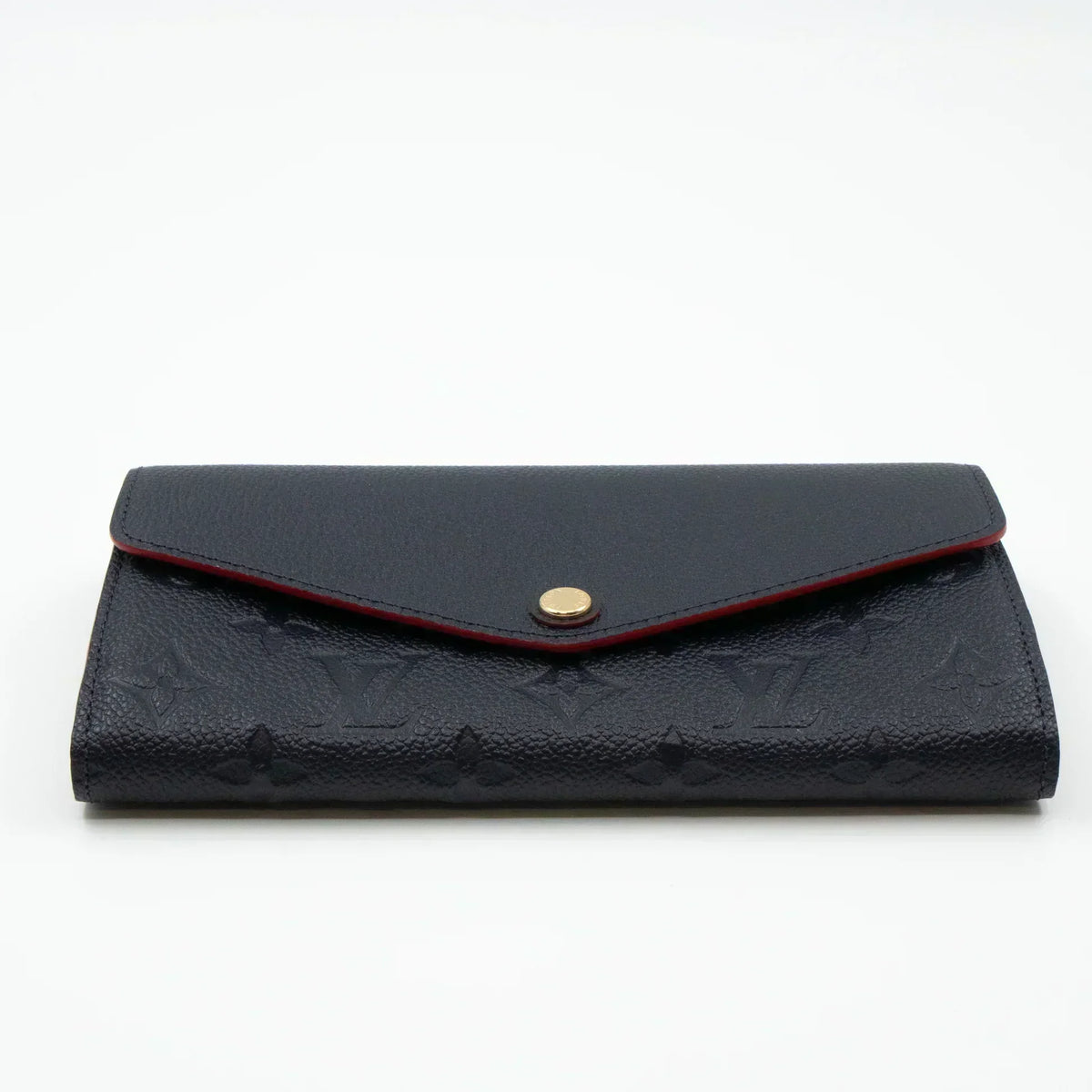 Louis Vuitton Sarah Wallet Monogram Empreinte Leather 19cm Black Red