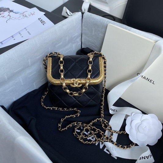 Chanel Small Kiss-Lock Bag - Black
