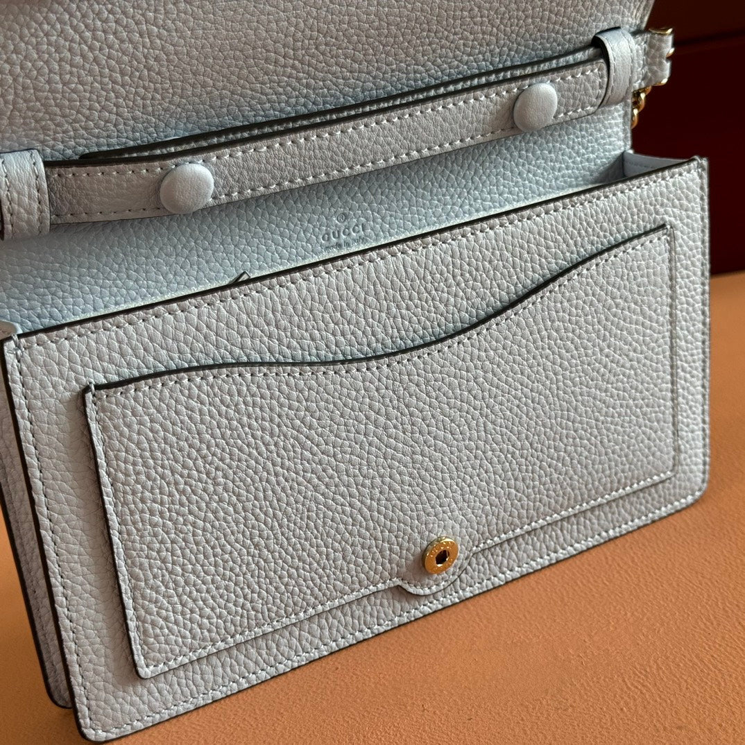 Gucci 25S Dionysus Wallet On Chain 20 in Light Blue Calfskin