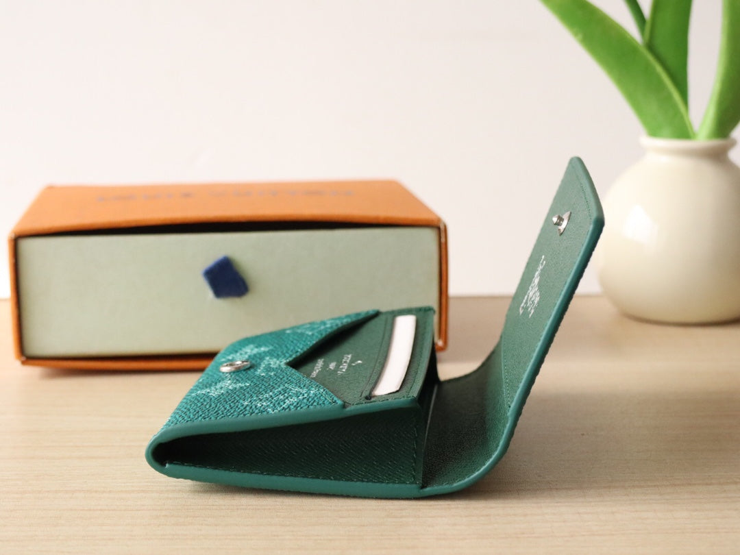 Louis Vuitton 25S Envelope Business Card Holder 10 in Deep Teal Monogram Heritage Coated Calfskin