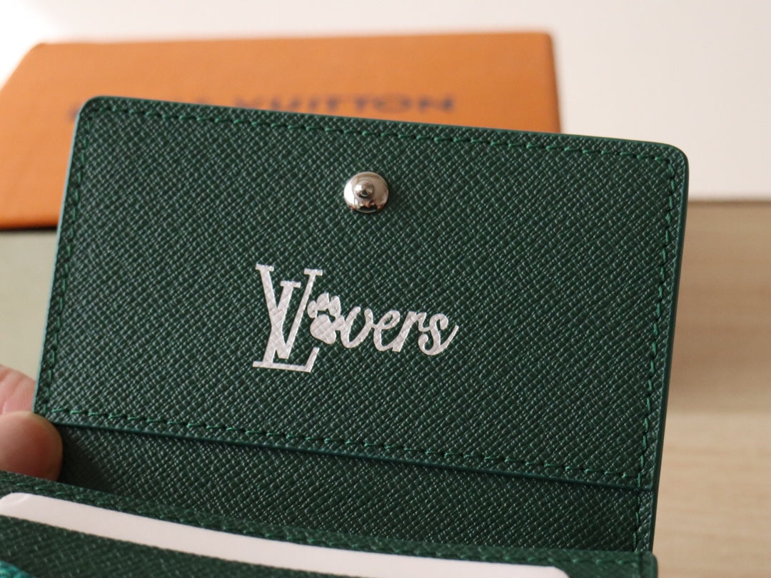 Louis Vuitton 25S Envelope Business Card Holder 10 in Deep Teal Monogram Heritage Coated Calfskin